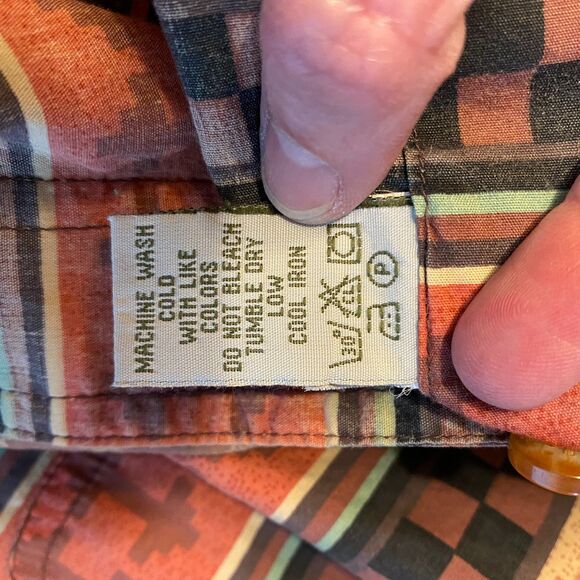 VTG Orvis Fly Fishing Aztec Southwest Design Short Sleeve Button Up Mens XL - Picture 5 of 9